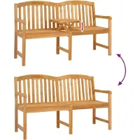 vidaXL Banc en forme de rose fait main 150,5 x 60 x 95 cm en teck massif