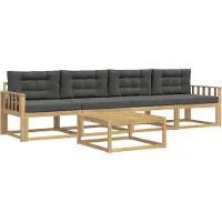vidaXL Ensemble de salon de jardin 4 pièces, blanc et anthracite