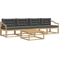 vidaXL Ensemble de canapés d'extérieur avec coussins, 4 pièces, blanc et anthracite