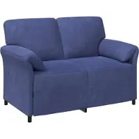 vidaXL Canapé 2 places bleu police 138 x 83 x 95 cm, velours
