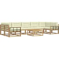 vidaXL Ensemble de canapés d'extérieur avec coussins, 6 pièces, blanc et crème