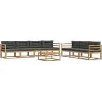 vidaXL Ensemble de canapés d'extérieur avec coussins, 7 pièces, blanc et anthracite