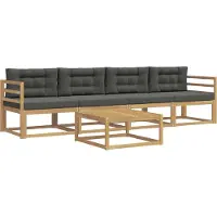 vidaXL Ensemble de canapés d'extérieur avec coussins, 4 pièces, blanc et anthracite