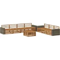 vidaXL Ensemble de salon de jardin 8 pièces en bois d'acacia massif, finition naturelle