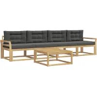 vidaXL Ensemble de salon de jardin 4 pièces, blanc et anthracite