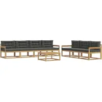 vidaXL Ensemble de canapés d'extérieur avec coussins, 7 pièces, blanc et anthracite
