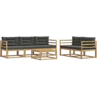 vidaXL Ensemble de canapés d'extérieur avec coussins, 6 pièces, blanc et anthracite