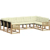 vidaXL Ensemble de salon de jardin 9 pièces, blanc et crème