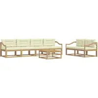 vidaXL Ensemble de salon de jardin 6 pièces, blanc et crème