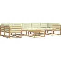vidaXL Ensemble de canapés d'extérieur avec coussins, 6 pièces, blanc et crème