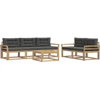 vidaXL Ensemble de canapés d'extérieur avec coussins, 6 pièces, blanc et anthracite