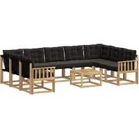 vidaXL Ensemble de canapés d'extérieur avec coussins, 10 pièces, blanc et noir