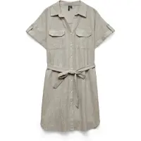 Vero Moda Robe-chemise 'VMTHILDE' greige / blanc