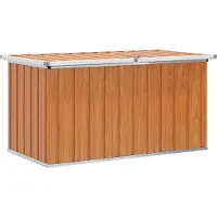 vidaXL Coffre de rangement d'extérieur en bois 129 x 67 x 65 cm Acier galvanisé