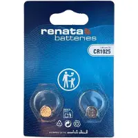Renata Boîte de piles boutons CR1025 3 V, 2 pièces, 30 mAh, Li-MnO (2 pcs, 30 mAh)