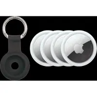 Apple AirTag 2 (Lot de 4) + BlueBuilt AirTag Porteclé