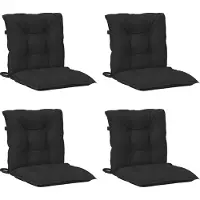 vidaXL Lot de 4 coussins pour chaises à dossier bas, noir chiné