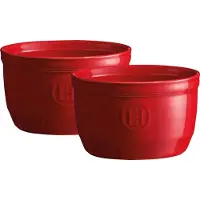 Emile Henry Plats à four Ramequin set 2pcs 10cm grenat,