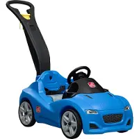 Step2 Whisper Ride Cruiser Runabout en Bleu - Poussette / Runabout avec barre de poussée - Pour les enfants à partir de 1,5 ans