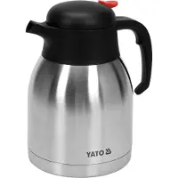 YATO YG-07013 Thermos de 1,5L en acier inoxydable Pot isolant Thé-Café avec poignée, Carafe isotherme, Argent