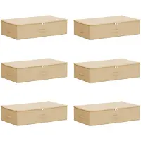 vidaXL Boîtes de rangement, lot de 6, en tissu non tissé, 70 x 40 x 18 cm, 50,4 L, couleur crème