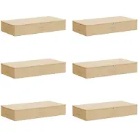 vidaXL Boîtes de rangement, lot de 6, en tissu non tissé, 100 x 50 x 18 cm, 90 litres, couleur crème