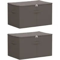 vidaXL Boîtes de rangement, lot de 2, en tissu non tissé, 60 x 43 x 35 cm, 90,3 L, couleur grise