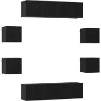 vidaXL Ensemble de meubles TV , 8 pièces, 120 x 30 x 30 cm, chêne noir