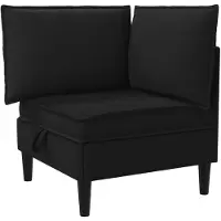 vidaXL Canapé d'angle avec rangement, velours noir