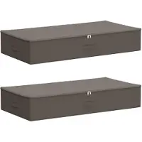 vidaXL Boîtes de rangement, lot de 2, en tissu non tissé, 100 x 50 x 18 cm, 90 litres, couleur grise