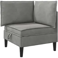 vidaXL Canapé avec rangement, velours gris clair