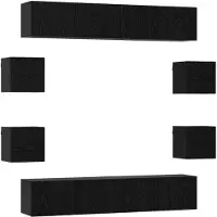 vidaXL Ensemble de meubles TV , 8 pièces, 80 x 30 x 30 cm, chêne noir