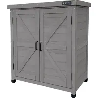 Axi Felix Armoire De Jardin En Bois Gris Foncé - 80 X 45 X 93 Cm | Armoire Exterieur, Armoire À Outils Pour Le Jardin Avec Étagère/ Meuble Exterieur