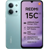 Xiaomi Smartphone Redmi 15C 4/128 Go, 6,9 pouces, 6 000 mAh, vert menthe