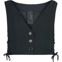Killstar Veste Sans Manches Gothic de - Nexara Waistcoat - M - XXL - pour Femme - noir - Taille XXL