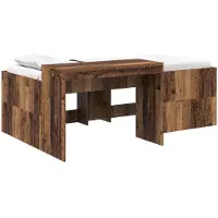 vidaXL Lit mezzanine avec bureau pour enfants en bois recyclé et panneaux dérivés du bois