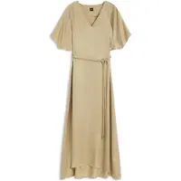 BOSS Robe à col V et ceinture fine à boucle