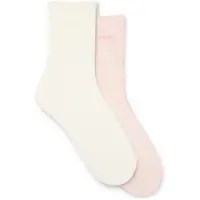 HUGO Lot de deux paires de chaussettes mi-hautes en coton mélangé avec logo