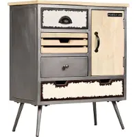 vidaXL Buffet en bois massif de manguier et acier 65x33x76 cm
