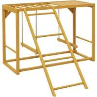 PawHut Structure de jeu pour poules Aire de jeux pour poules avec balançoires et échelle en bois