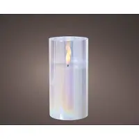 Lumineo Bougie LED en verre irisé 15cm