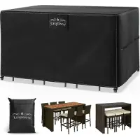 Kingsleeve Bâche de protection pour table de bar anthracite 187x120x86cm 9100mm de colonne d'eau