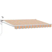 vidaXL Store électrique rétractable bleu et orange 3,5 x 2,5 m