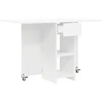vidaXL Table de salle à manger 115 x 70 x 75 cm en aggloméré blanc, rectangulaire