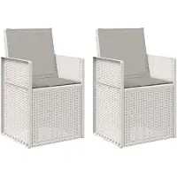 vidaXL Chaises de salle à manger de jardin, lot de 2, blanc et gris clair, PP