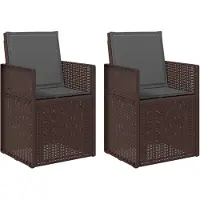 vidaXL Chaises de salle à manger de jardin, lot de 2, marron et anthracite, en PP
