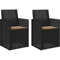 vidaXL Chaises de salle à manger de jardin, lot de 2, anthracite et taupe, PP