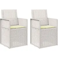 vidaXL Chaises de salle à manger de jardin, lot de 2, blanc et crème, en PP