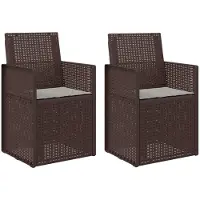 vidaXL Chaises de salle à manger de jardin, lot de 2, marron et gris clair, en PP