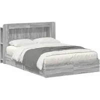 vidaXL Cadre de lit avec espace de rangement Gris Sonoma 150 x 200 cm Bois composite